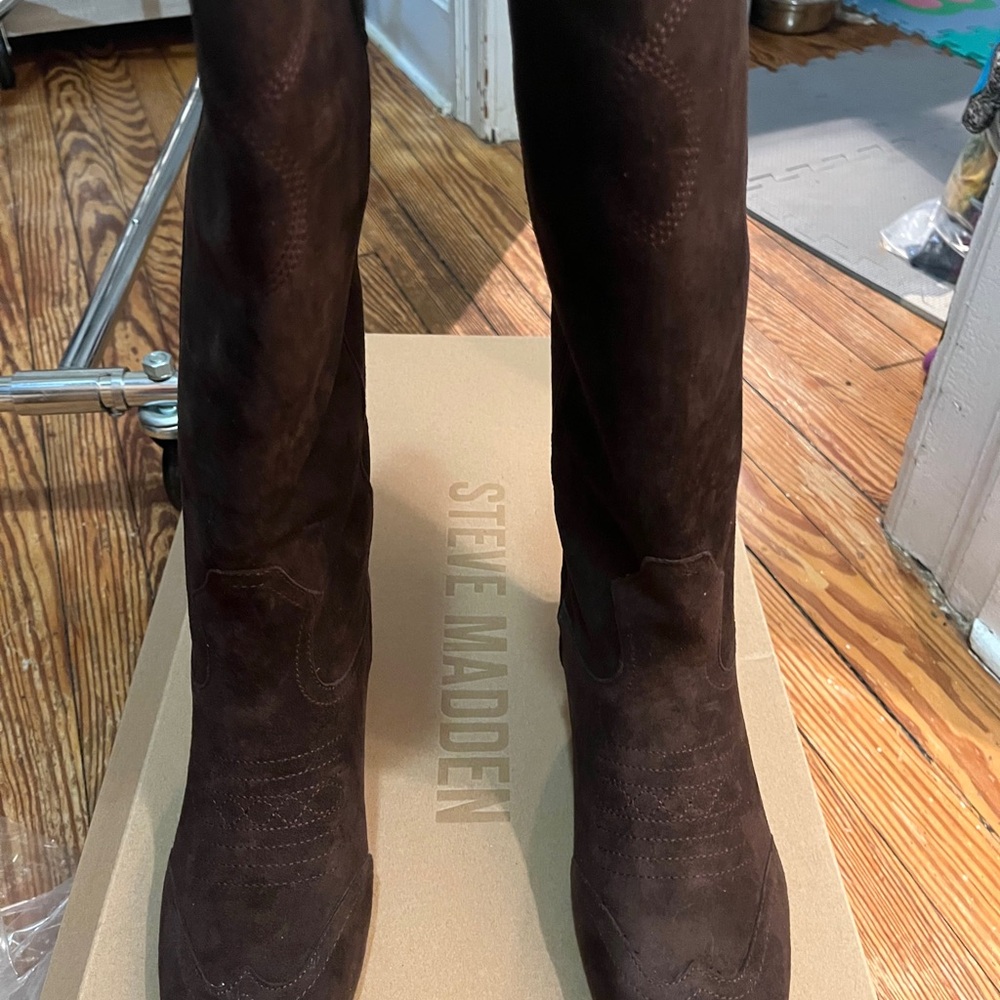 Steve Madden Dollie Dark Brown Heeled Boots